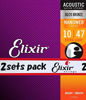 Picture of Elixir Nanoweb Extra Light Acoustic Guitar Strings 2-Pack