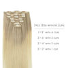 Picture of WENNALIFE Clip In Human Hair Extensions, 14 Inch 120g 7pcs Ash Blonde to Golden Blonde and Platinum Blonde Ombre Clip in Human Hair Remy Clip in Hair Extensions Real Human Hair Double Weft