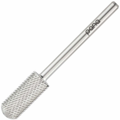 Picture of PANA Smooth Top Small Barrel 3/32" Shank Size - (Silver, Medium Grit) - Fast remove Acrylic or Hard Gel Nail Drill Bit for Manicure Pedicure Salon Professional or Beginner