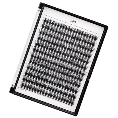 Picture of Bodermincer 20D/30D Cluster to Choose Large Tray 240pcs D Curl 8-22mm to Choose Professional Makeup Individual Cluster EyeLashes Grafting Fake False Eyelashes Eyelash Extension Individual Eyelash Bunche (30D-20mm)
