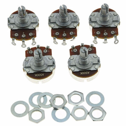 Picture of Dopro 5pcs Audio Guitar Pots Tone 500K Electric Guitar Large Pots 24mm Base with Short Split Shaft Guitar Potentiometer A500K