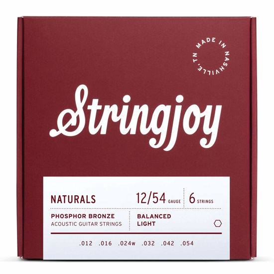 Picture of Stringjoy NB1254 Natural Bronze Acoustic Guitar Strings, (Light Gauge - 12-54)