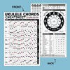 Picture of Small + Large Ukulele Chords Cheatsheet Bundle - Laminated and Double Sided Pocket Reference 4"x6" and 6"x9" • Best Music Stuff