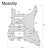 Picture of Musiclily HSS 11 Hole Strat Electric Guitar Pickguard for Fender US/Mexico Standard Stratocaster Modern Style Guitar Parts, 4Ply Pearl Earthy Yellow