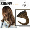 Picture of Sunny 16" Halo Remy Hair Extensions Dark Brown with Caramel Blonde 80g Real Remy Human Hair