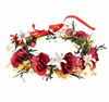 Picture of DDazzling Women Flower Headband Wreath Crown Floral Wedding Garland Wedding Festivals Photo Props (!Red)