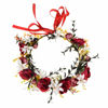 Picture of DDazzling Women Flower Headband Wreath Crown Floral Wedding Garland Wedding Festivals Photo Props (!Red)