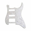 Picture of Musiclily Pro 11-Hole Round Corner HSS Guitar Strat Pickguard for USA/Mexican Stratocaster 3-screw Humbucking Mounting Open Pickup, 4Ply Parchment Pearl