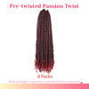 Picture of The BOHOBABE Long Pre-twisted Passion Twist Crochet Hair 30 Inch Pre-looped Crochet Passion Twist Braiding Hair 8 Packs (T118)