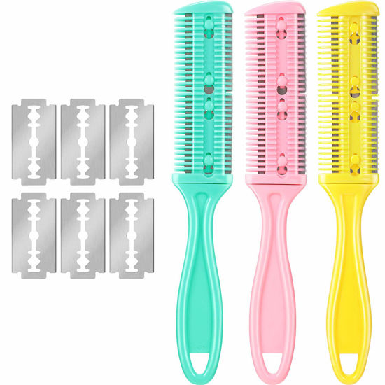 Buy nuoshen 2pcs Thinning Comb Blades Double Sided Hair Razor Comb Cutter  Hair Trimmer Haircut Scissors for Thin  Thick Hair Cutting and Styling  Online at desertcartINDIA