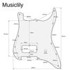 Picture of Musiclily Pro 11 Holes Single Uncovered Humbucker and Pot Slot Guitar Pickguard For USA/Mexico Fender Tom Delonge Strat Style Electric Guitar, 3Ply Cream