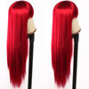 Picture of TIMANZO Long Straight Hair Synthetic Wigs Light Red Heat Resistant Fiber Hair Full Machine Wig with Bangs For Fashion Women(24 Inches Light Red Hair)