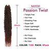 Picture of Passion Twist Hair - 8 Packs 20 Inch Passion Twist Crochet Hair For Black Women, Crochet Pretwisted Curly Hair Passion Twists Synthetic Braiding Hair Extensions (20 Inch 8 Packs, T350)