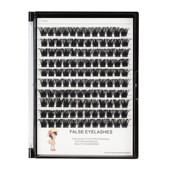 Picture of Vayator 8-10-12-14mm Mixed/10-12-14-16mm Mixed/14-16-18-20mm Mixed Professional Makeup Individual Cluster Eyelashes Grafting Fake False Eyelashes Eyelash Extension Individual Eyelash (DD Curl-14mm)