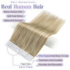 Picture of Fshine Tape in Hair Extensions Human Hair 22 Inch Hair Extensions Real Human Hair 50 Gram 20 Pieces Color 16 Highlighted 22 Blonde Tape in Remy Hair