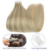 Picture of Fshine Tape in Hair Extensions Human Hair 22 Inch Hair Extensions Real Human Hair 50 Gram 20 Pieces Color 16 Highlighted 22 Blonde Tape in Remy Hair