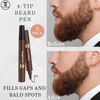 Picture of 4-Tip Beard Pencil Filler for Men (2 pack), Updated Beard Filling Pen Kit with Brush, Long Lasting Waterproof Beard Pen - Fill, Shape, & Define Your Beard and Mustache - Striking Viking, Dark Brown (2 Pens)