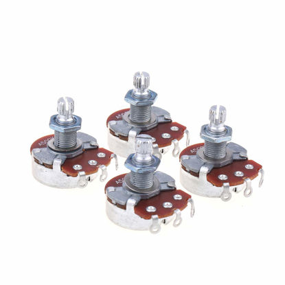 Picture of Alpha Full Metric Size A500K Guitar Pots Audio Taper Split Shaft Potentiometers for Electric Guitar/Bass(Set of 4)