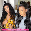 Picture of Larhali Full 360 Lace Front Wigs Human Hair Pre Plucked Body Wave HD Lace Front Wigs Human Hair 22inch 180% Density Glueless Wigs for Black Women Human Hair Can make Ponytail and Updo