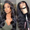 Picture of Larhali Full 360 Lace Front Wigs Human Hair Pre Plucked Body Wave HD Lace Front Wigs Human Hair 26inch 180% Density Glueless Wigs for Black Women Human Hair Can make Ponytail and Updo