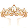 Picture of Exacoo Gold Tiara for Women Champagne Crown for Girls with Comb Wedding Princess Birthday Crystal Rhinestones Headbands for Prom Bridal Party Halloween Costume Christmas Gift