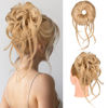 Picture of Messy Bun Hair Piece, HOOJIH Super Long Tousled Updo Hair Bun Extensions Wavy Hair Wrap Ponytail Hairpieces Hair Scrunchies with Elastic Hair Band for Women Girls - Honey Blonde