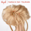 Picture of Messy Bun Hair Piece, HOOJIH Super Long Tousled Updo Hair Bun Extensions Wavy Hair Wrap Ponytail Hairpieces Hair Scrunchies with Elastic Hair Band for Women Girls - Honey Blonde