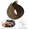 Picture of Fshine Human Hair Tape in Hair Extensions 18 Inch Balayage Color 2 Darkest Brown Fading to 6 and 18 Ash Blonde Tape Hair Extensions Double Sided Glue in Hair Extensions 50 Grams 20Pcs