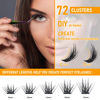 Picture of Lash Clusters D Curl 12mm Manga Lashes 72 Clusters Lashes B&Q LASH DIY Eyelash Extensions C D Curl Wispy Spiky Eyelash Clusters Extensions Individual Lashes Cluster DIY at Home (B20,D-12mm)