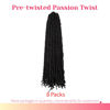 Picture of The BOHOBABE Long Pre-twisted Passion Twist Crochet Hair 30 Inch Pre-looped Crochet Passion Twist Braiding Hair 8 Packs (1#)