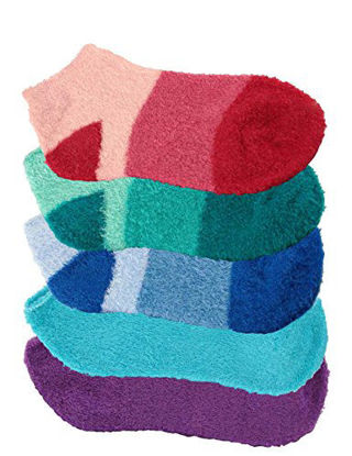 Picture of BambooMN Women's Small Super Aloe Infused Fuzzy Nylon Socks (5 Pairs) - Assortment 89