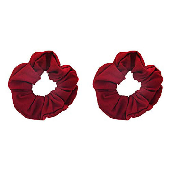 Picture of Set of 2 Solid Scrunchies - Burgundy