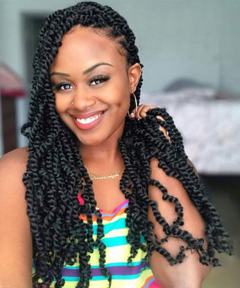 Picture of Toyotress Tiana Passion Twist Hair - 24 Inch 8 Packs 12 strands/pack Pre-Twisted Pre-Looped Passion Twists Crochet Braids Made Of Bohemian Hair Synthetic Braiding Hair Extension (24 Inch, #2-8P)