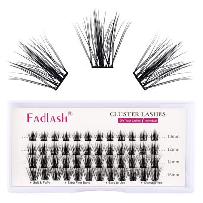 Picture of Cluster Lashes 48pcs Individual Lashes DIY Eyelash Extension D Curl 0.07 Natural Individual Lash Extensions Mixed Tray False Eyelashes Wispy Makeup at Home (D20-0.07D, 10-16mm)