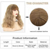 Picture of FAELBATY Blonde Wave Bob Wigs With Bangs Synthetic Cosplay Wig for Girl Shoulder Length Wig for women Costume Wigs(14" ombre Brown to Blonde)