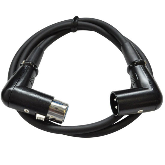 Picture of Seismic Audio - SARAX3-3' Right Angle XLR to XLR Patch Cable