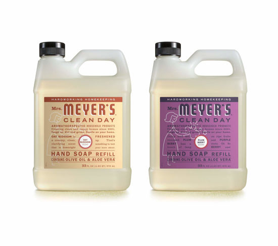 Picture of Mrs. Meyer's Liquid Hand Soap Refill Variety Pack, 1 Oat Blossom, 1 Plumberry , 1 CT