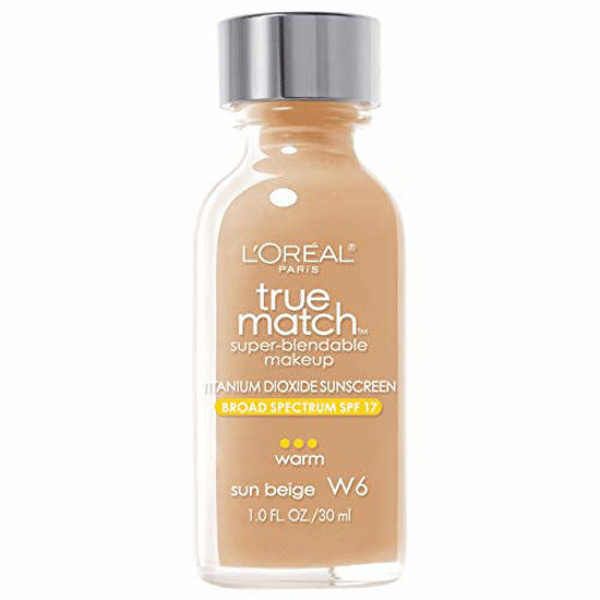 Picture of L'Oreal Paris Makeup True Match Super-Blendable Liquid Foundation, Sun Beige W6, 1 Fl Oz (1 Count)