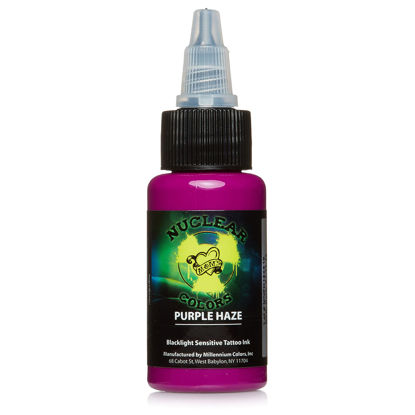 Picture of Moms Nuclear UV Tattoo Ink .5 ounce Purple Haze Ultra Violet USA 1/2 oz