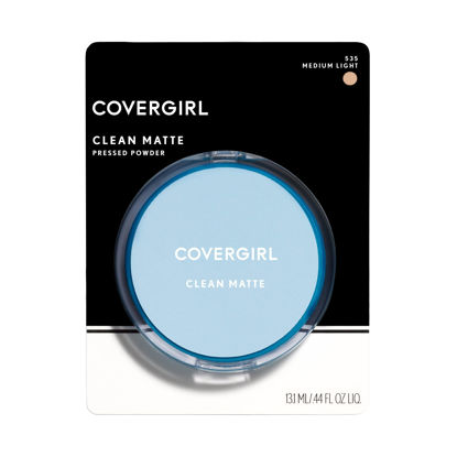 Picture of COVERGIRL Clean Matte Pressed Powder, Medium Light 535, 0.35 Oz, Pack of 1 (Packaging May Vary)