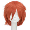 Picture of S-noilite Cool Unisex Short Cosplay Hair Wig for Women Mens Straight Anime Party Cotume Synthetic Full Wigs Layered Fluffy Style (Orange)