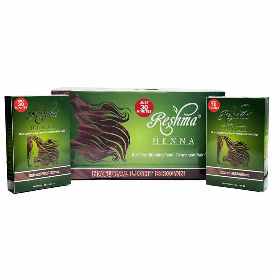 Picture of Reshma Beauty 30 Minute Henna Hair Color Infused with Goodness of Herbs (Light Brown, Pack Of 12)