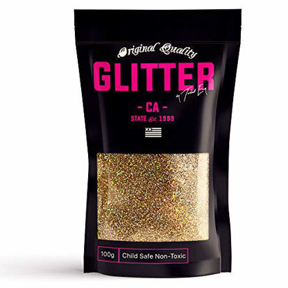 Picture of TWISTED ENVY Gold Holographic Ultra Fine Premium Glitter 100g / 3.5oz Multi Purpose Craft Paper Glass Decorations DIY Project