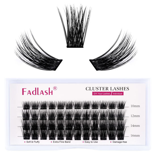 Picture of Cluster Lashes 48pcs Individual Lashes Mix D Curl Lash Clusters DIY Eyelash Extension Wispy Eyelash Clusters Soft Individual Lash Extensions Segment Cluster Eyelash Extensions (FD18-0.07D, 10-16mm)