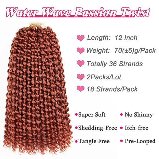 GetUSCart- Leeven 2 Packs Copper Red Passion Twist Hair 12 Inch Water ...