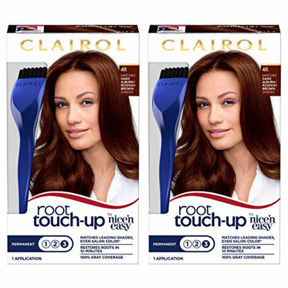 Picture of Clairol Root Touch-Up by Nice'n Easy Permanent Hair Dye, 4R Dark Auburn/Reddish Brown Hair Color, 2 Count