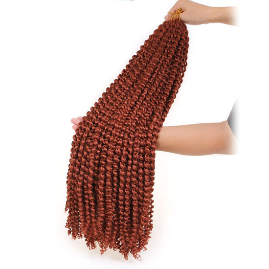 Getuscart Leeven 7 Packs Copper Red Passion Twist Hair 30 Inch Water Wave Crochet Braids Hair 2264