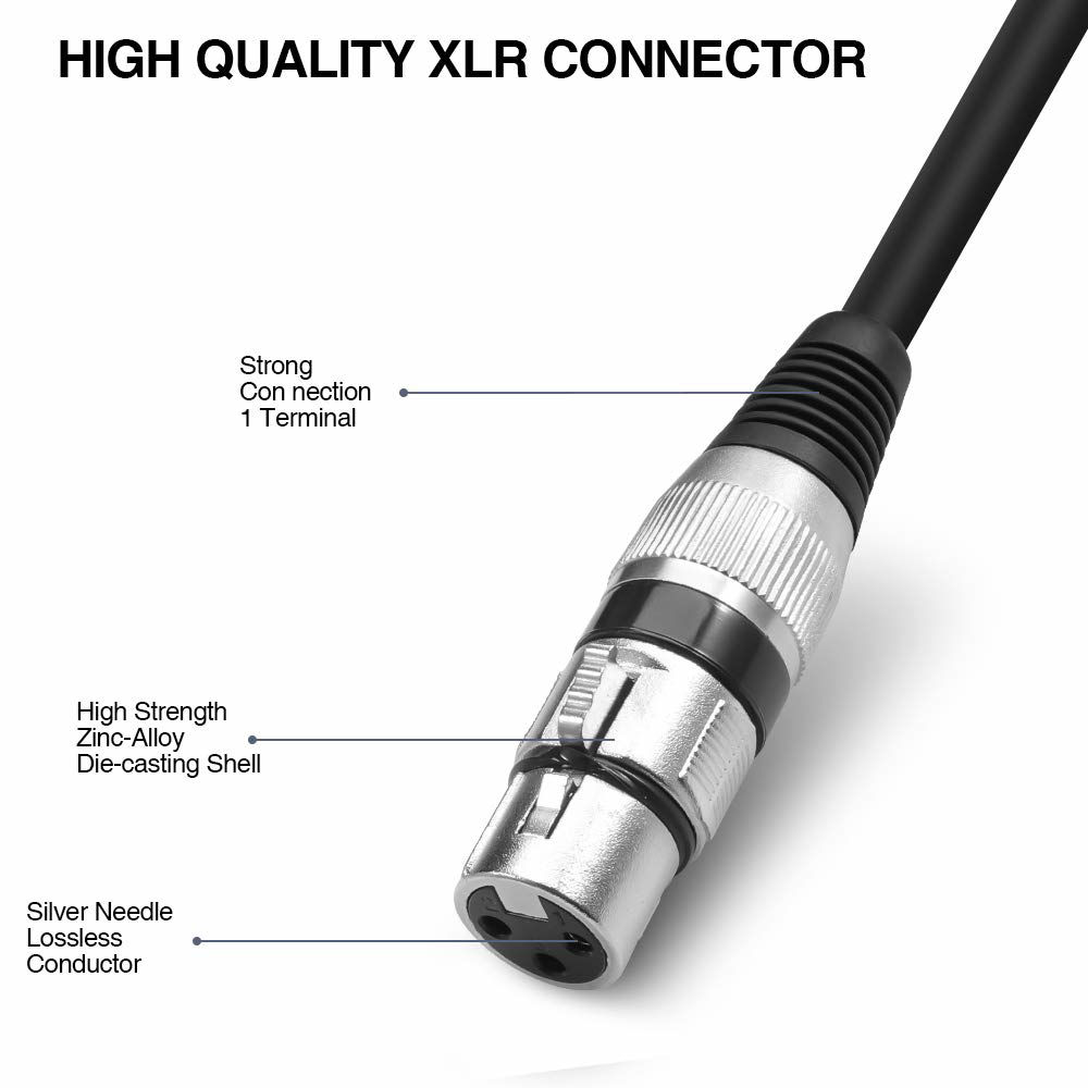 Getuscart Disino Xlr Splitter Cable Pin Dual Xlr Female To Male Xlr