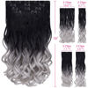 Picture of Clip Hair Extension, Black Hair Extensions 18"Curly SYXLCYGG Synthetic Blonde 22"straight Real Hair Pieces Cheap Natural Fluffy&Not Tangled White Women Girl Dark Brown Silver Grey Full Head