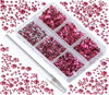 Picture of Bymitel 5000 Pieces 6 Mixed Sizes Glue Fix on Glass Rhinestones Round Crystal Gems Flatback for DIY Jewelry Making with one Picking Pen(6-Sizes 5000PCS, Rose)